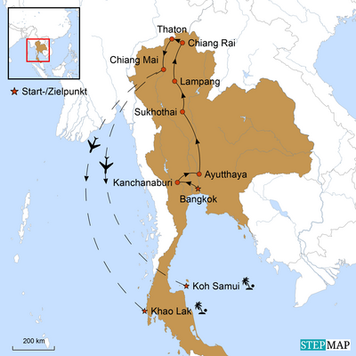 Reiseverlauf Thailand Rundreise