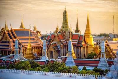 Grand Palace, Bangkok, Thailand Hochzeitsreise, Sonnenuntergang