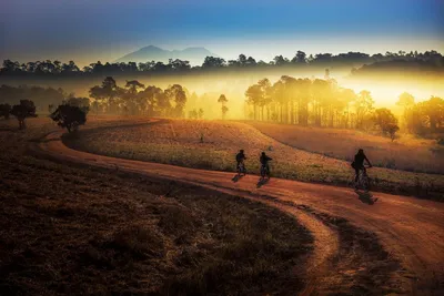 Fahrradtour, Chiang Mai, Thailand Reise, Sonnenuntergang