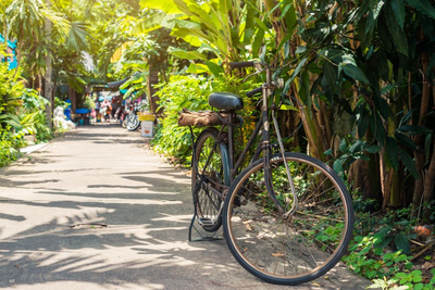 Fahrradfahren in Bangkok, Thailand Reise