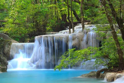 Wasserfall, Erawan Nationalpark, Thailand Reise