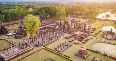 Sukhothai Historical Park, Luftansicht, Thailand