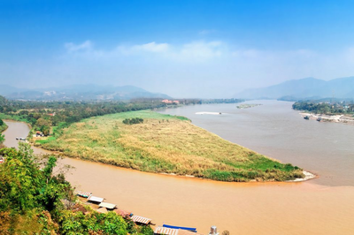 Mekong am Goldenen Dreieck, Thailand, Myanmar, Laos
