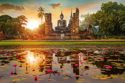 Wat Mahathat, Sukhothai Historical Park, Thailand Rundreise
