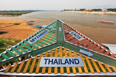 Grenzpunkt Goldenes Dreieck, Thailand, Laos, Myanmar