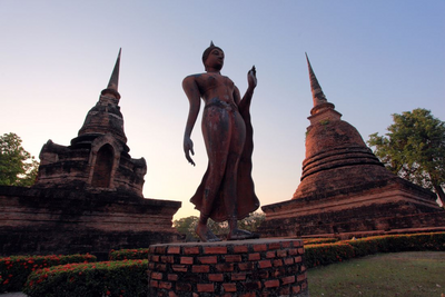 Wat Sa Si Tempel, Buddhastatue, Stupa, Thailand