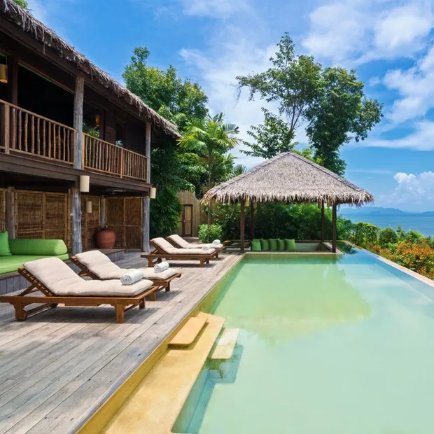 Pool des Six Senses Yao Noi, Thailand Reise