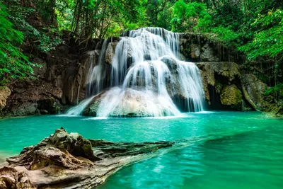 Wasserfall, Erawan National Park, Thailand Reise, Entspannung